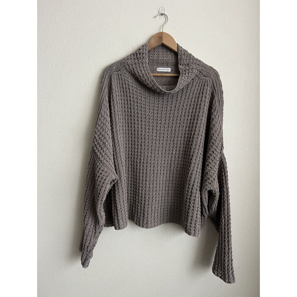 Urban Outfitters Waffle Sweater Taupe Women Size Large - Picture 2 of 7